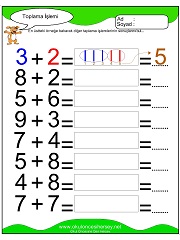 Toplama işlemi yaprak test